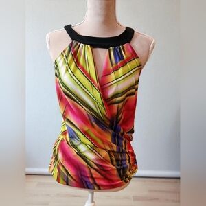 Vintage Y2k Kiwi Stretch CrossOver Bold Bright Juniors Size Large Pink Green